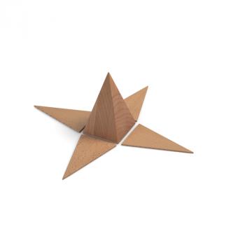 Geometrische Körper aus Holz mit Abwicklung